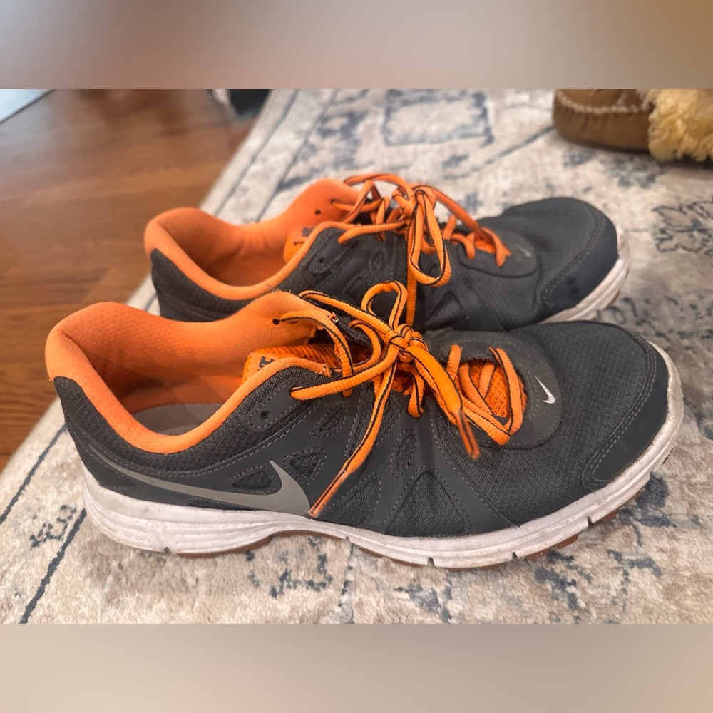Nike Revolution 2 Athletic Shoes in Gray and Orange - Men’s size 10